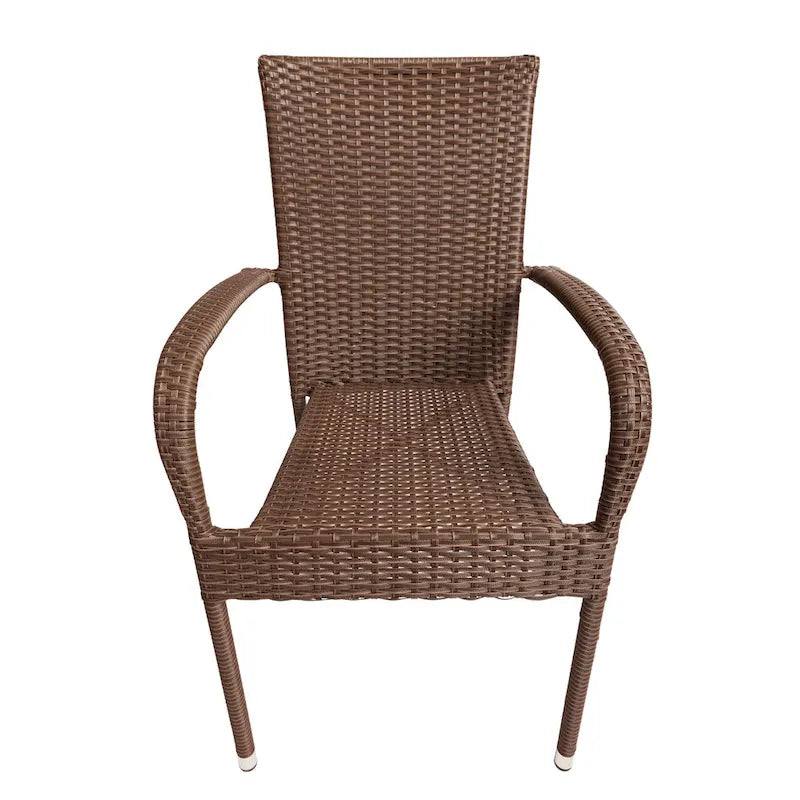 Espresso Stackable Wicker Side Chair, Set of 4