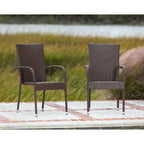 Espresso Stackable Wicker Side Chair, Set of 4