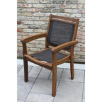 Eilaf Eucalyptus & Dark Brown Sling Stacking Armchair - N/A