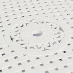 White Powder-Coated Aluminum Round Outdoor Dining Table, Seats 6