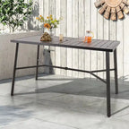 MAISON ARTS Patio Bar Table Metal Bar Height Table Rectangular Dining Table