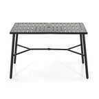 Black Rectangular Outdoor Bar Table, Metal Frame, Seats 2–4