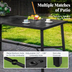 Black Rectangular Outdoor Bar Table, Metal Frame, Seats 2–4