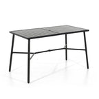 Black Rectangular Outdoor Bar Table, Metal Frame, Seats 2–4