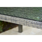 Grey Wicker & Aluminum Outdoor Dining Table, Seats 4–6