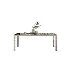 Grey Wicker & Aluminum Outdoor Dining Table, Seats 4–6