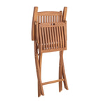 Brown Teak Nordic Folding Chair with Armrests, 1-Person