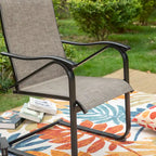 Tan C-Spring Textilene Patio Chair, Set of 2