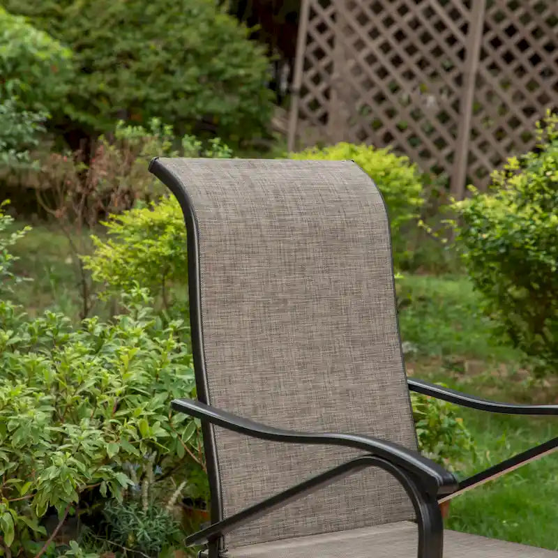 Tan C-Spring Textilene Patio Chair, Set of 2