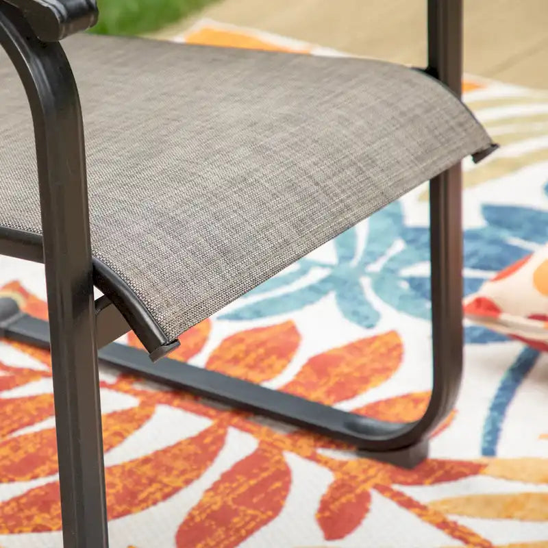 Tan C-Spring Textilene Patio Chair, Set of 2