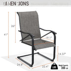 Tan C-Spring Textilene Patio Chair, Set of 2