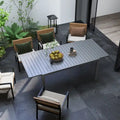 Grey Expandable Rectangular Outdoor Dining Table for 6–8