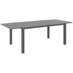 Grey Expandable Rectangular Outdoor Dining Table for 6–8
