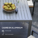 Grey Expandable Rectangular Outdoor Dining Table for 6–8