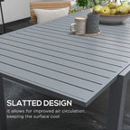 Grey Expandable Rectangular Outdoor Dining Table for 6–8