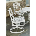 White Outdoor Swivel Rocking Chair for 1, Cast Aluminum