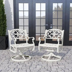 White Outdoor Swivel Rocking Chair for 1, Cast Aluminum