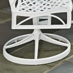White Outdoor Swivel Rocking Chair for 1, Cast Aluminum
