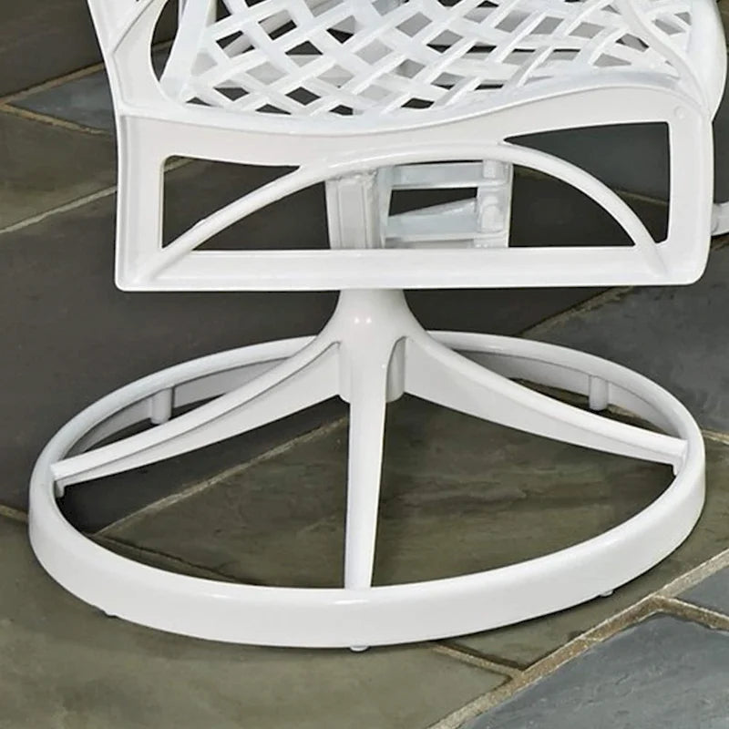 White Outdoor Swivel Rocking Chair for 1, Cast Aluminum