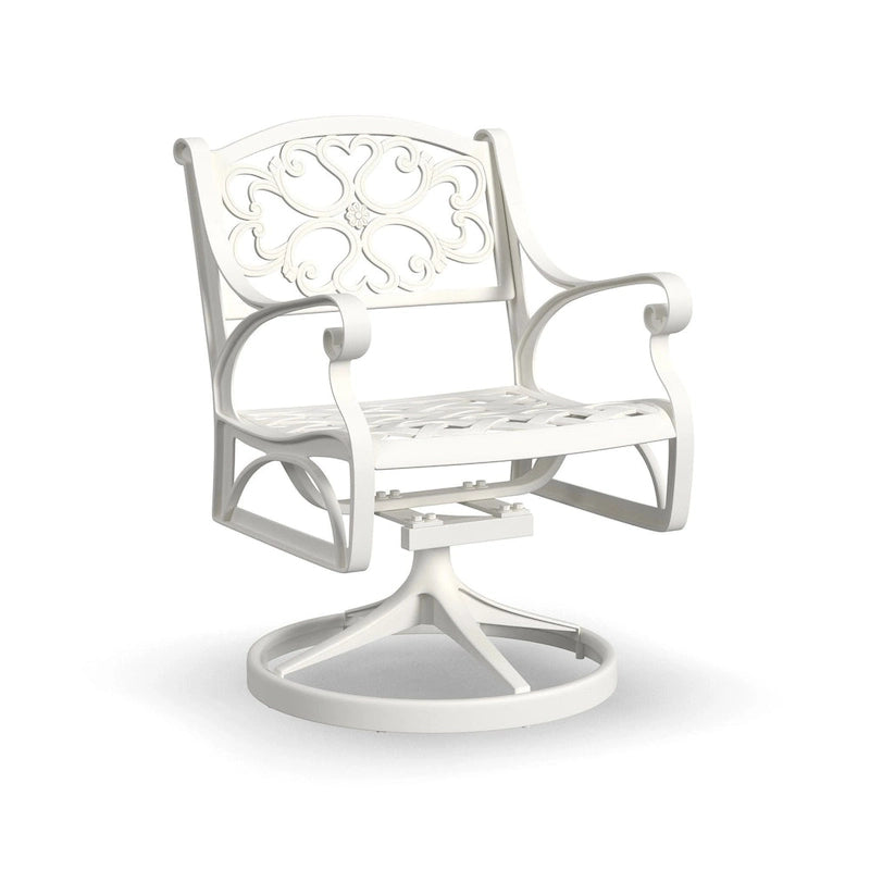 White Outdoor Swivel Rocking Chair for 1, Cast Aluminum