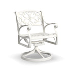 White Outdoor Swivel Rocking Chair for 1, Cast Aluminum