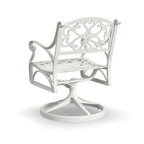 White Outdoor Swivel Rocking Chair for 1, Cast Aluminum