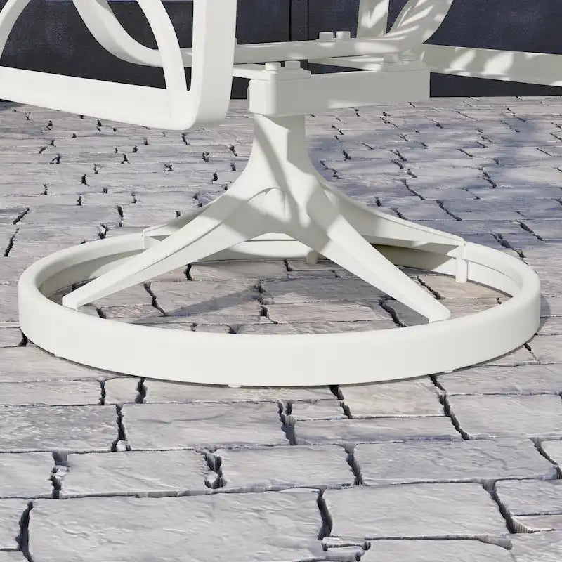 White Outdoor Swivel Rocking Chair for 1, Cast Aluminum
