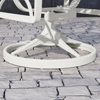 White Outdoor Swivel Rocking Chair for 1, Cast Aluminum
