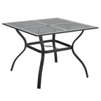 Black Square Outdoor Dining Table with Umbrella Hole, Seats 4