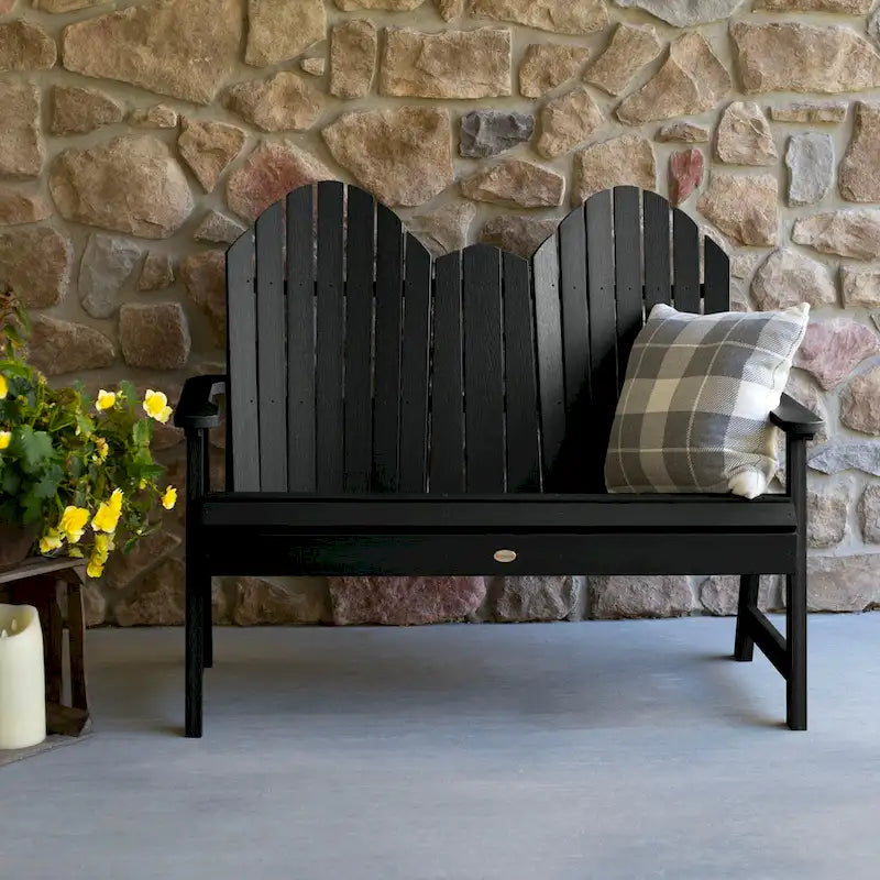 Multi-Color 4-Foot Dining Height Adirondack Bench, 2-Person