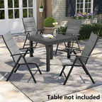 Pellebant Patio Folding Dining Chairs Aluminum Padded Adjustable