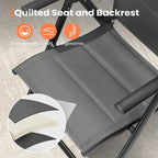 Dark Grey Folding Patio Dining Chair, Aluminum & Textilene, 8-Position Adjustable (Set of 2 or 4)