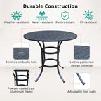 42" Round Outdoor Bar Table, Lattice Top, Seats 4 – Dark Lava Bronze / Dessert Night / Heritage Grey