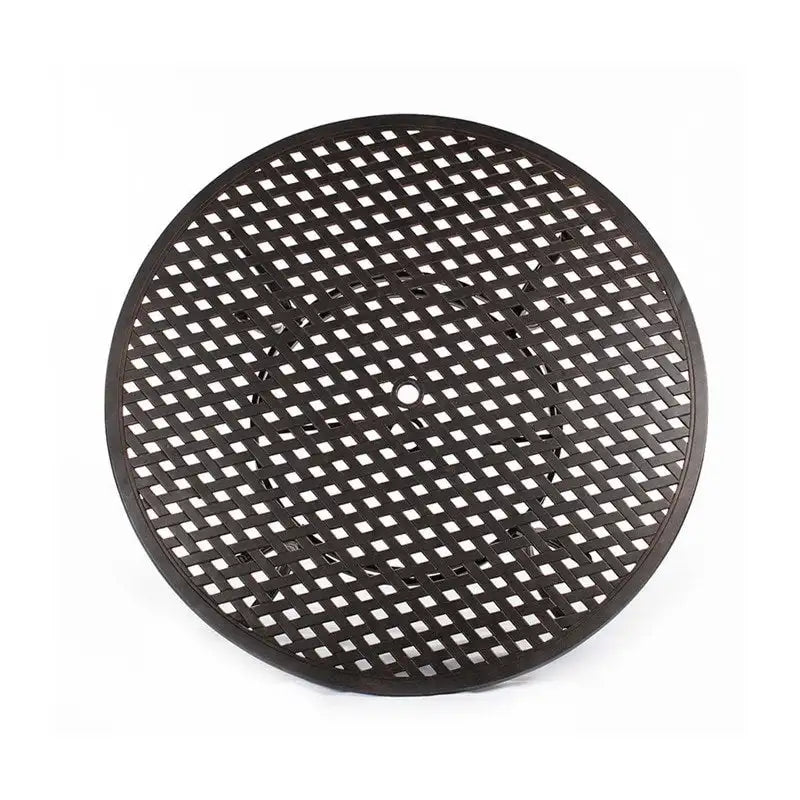 42" Round Outdoor Bar Table, Lattice Top, Seats 4 – Dark Lava Bronze / Dessert Night / Heritage Grey