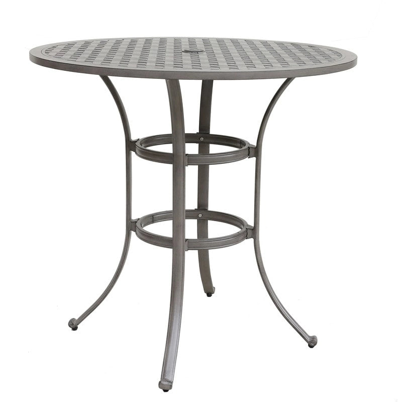 42" Round Outdoor Bar Table, Lattice Top, Seats 4 – Dark Lava Bronze / Dessert Night / Heritage Grey