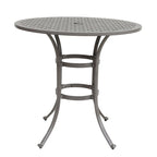 42" Round Outdoor Bar Table, Lattice Top, Seats 4 – Dark Lava Bronze / Dessert Night / Heritage Grey