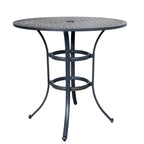 42" Round Outdoor Bar Table, Lattice Top, Seats 4 – Dark Lava Bronze / Dessert Night / Heritage Grey