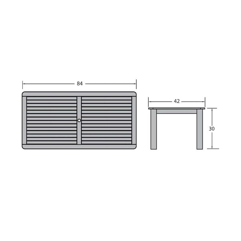 Rectangular Outdoor Dining Table, 42"x84", Seats 6–8, Multiple Colors