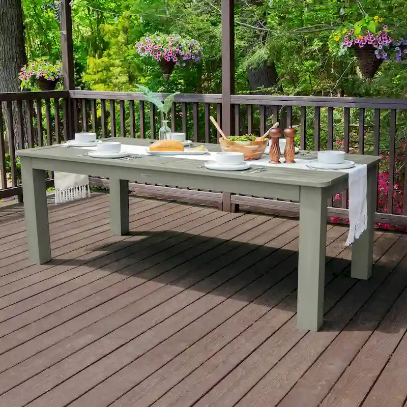 Rectangular Outdoor Dining Table, 42"x84", Seats 6–8, Multiple Colors