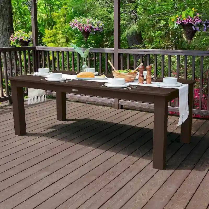 Rectangular Outdoor Dining Table, 42"x84", Seats 6–8, Multiple Colors