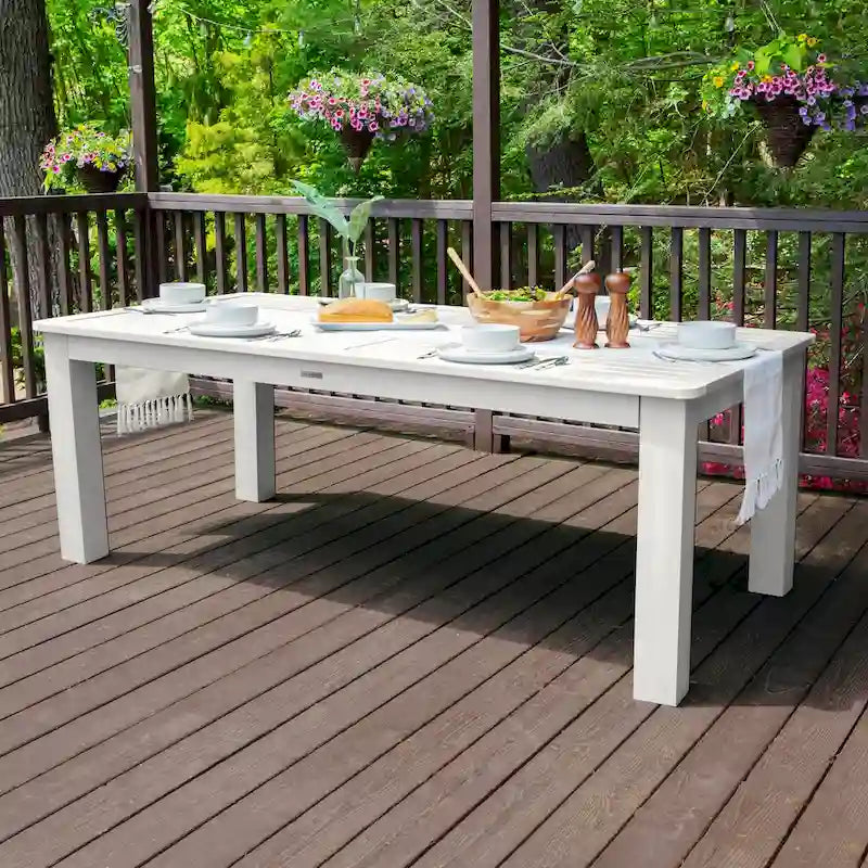 Rectangular Outdoor Dining Table, 42"x84", Seats 6–8, Multiple Colors