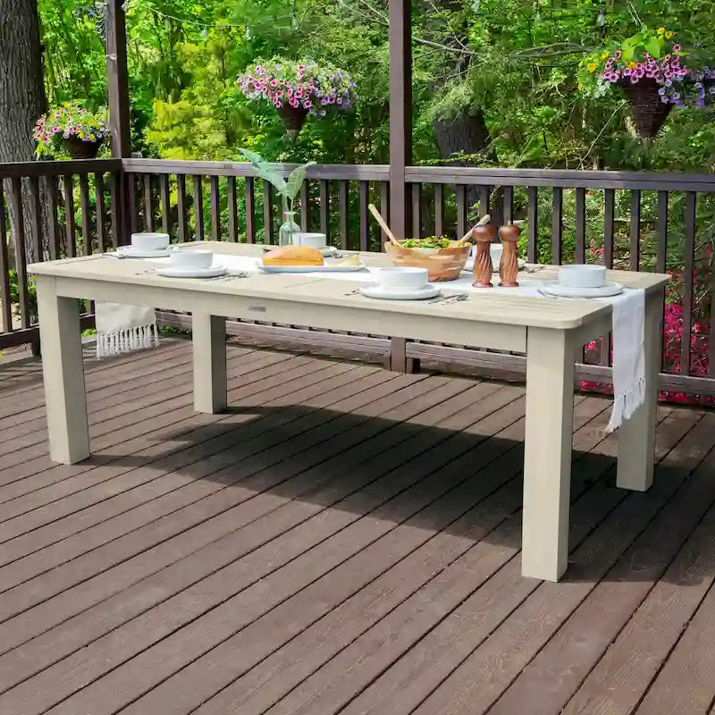 Rectangular Outdoor Dining Table, 42"x84", Seats 6–8, Multiple Colors