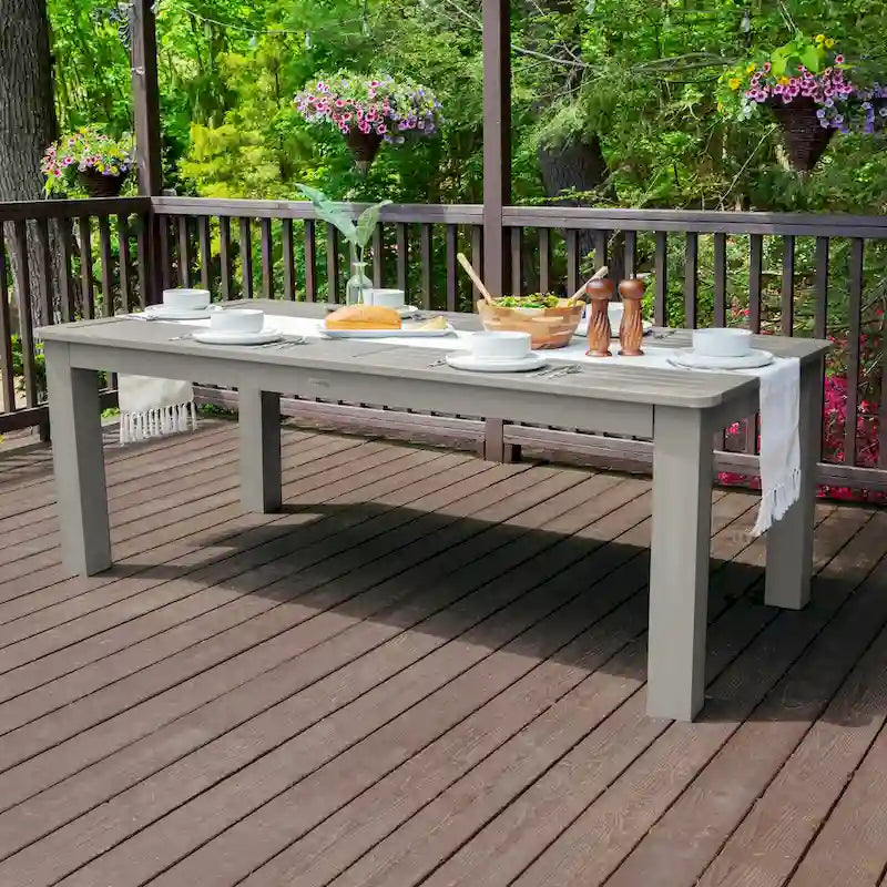 Rectangular Outdoor Dining Table, 42"x84", Seats 6–8, Multiple Colors