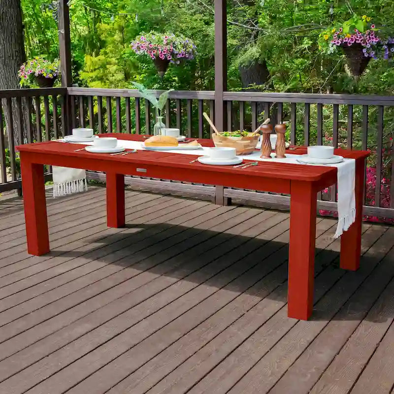 Rectangular Outdoor Dining Table, 42"x84", Seats 6–8, Multiple Colors