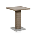 Natural / Grey PE Rattan Wicker Outdoor Bistro Side Table, 1-Person