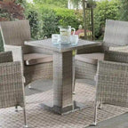 Noor Contemporary Rattan 24-inch Outdoor Bar Table with Stone Base by M&L Co.