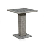 Natural / Grey PE Rattan Wicker Outdoor Bistro Side Table, 1-Person