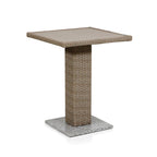 Natural / Grey PE Rattan Wicker Outdoor Bistro Side Table, 1-Person