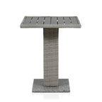 Natural / Grey PE Rattan Wicker Outdoor Bistro Side Table, 1-Person