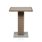 Natural / Grey PE Rattan Wicker Outdoor Bistro Side Table, 1-Person